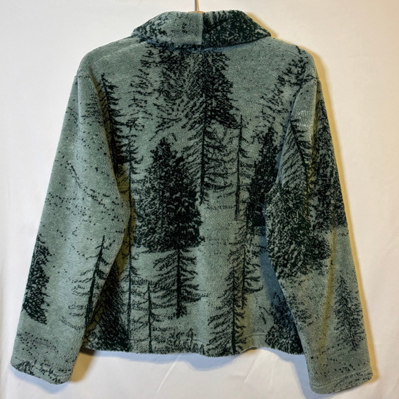 Artisan Sunchein Forest Print Fleece Lodgecore Jacket Made in USA Size Large - Picture 2 of 10